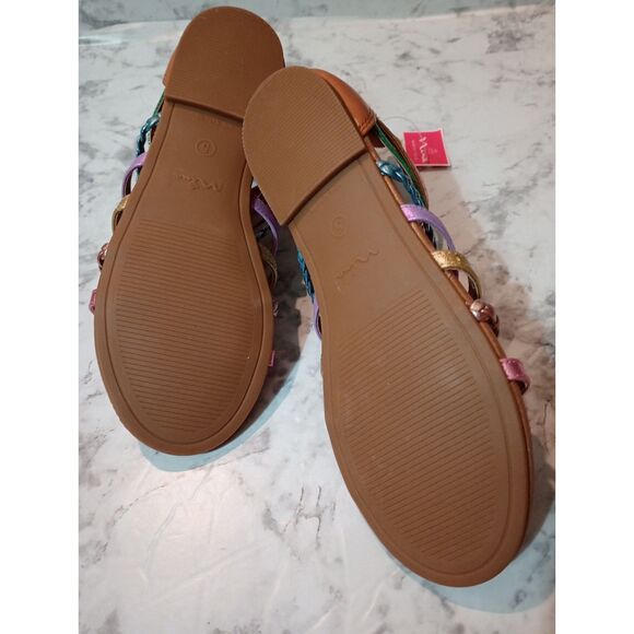 NWT Nina Gladiator Sandals Metallic Rainbow Color Girls Size 5 - Picture 8 of 8